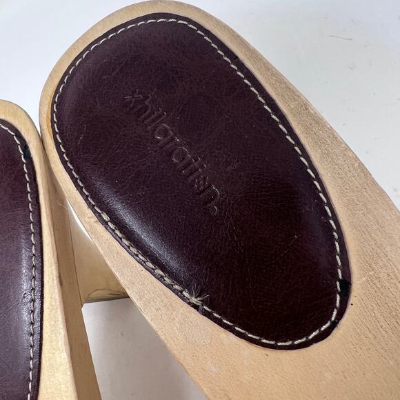 Xhilaration Vintage Sandal Women's 9.5 Y2K Leather Open Toe Wooden Platform Heel - Picture 4 of 12